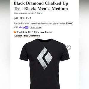 Men’s Black Diamond Chalked Up tee- Large